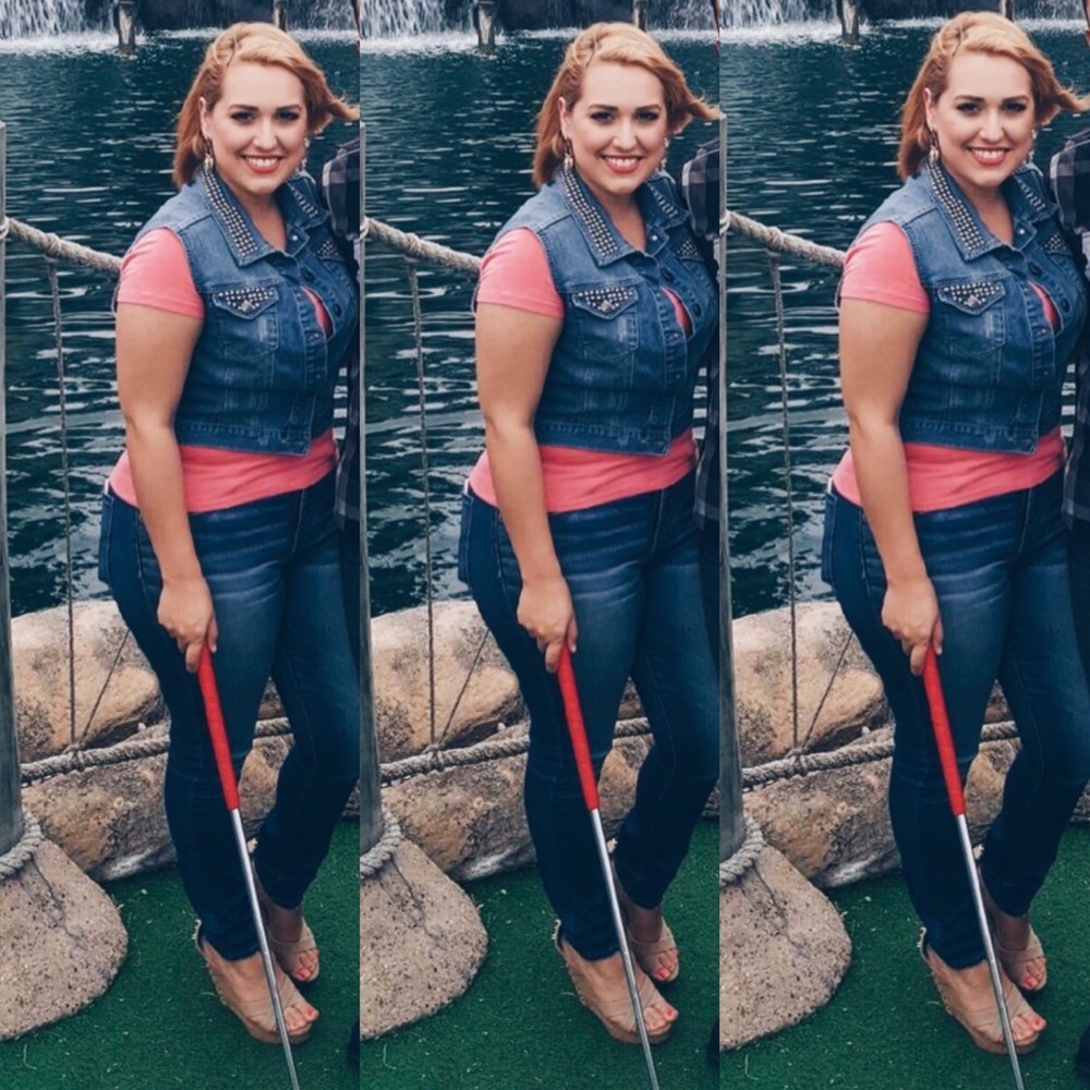Denim vest with studs